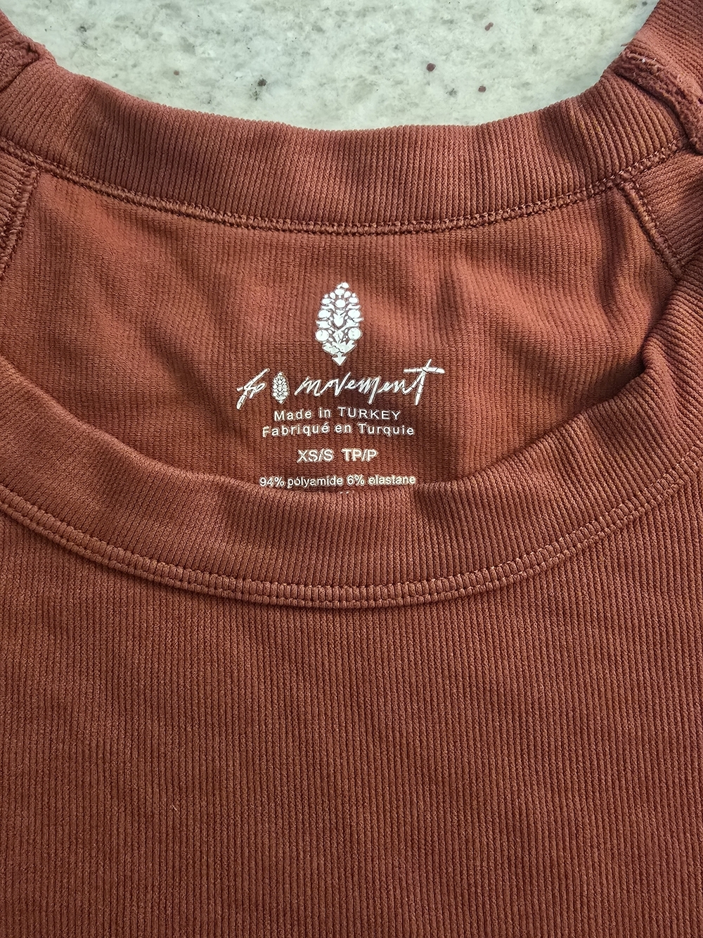 Free People Movement Rust Ribbed Cropped Tank Top - Picture 2 of 5